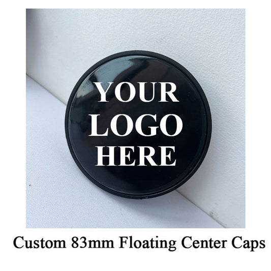 Custom 83mm Chrome GMC Floating Center Caps with Red Letters (4Pcs)