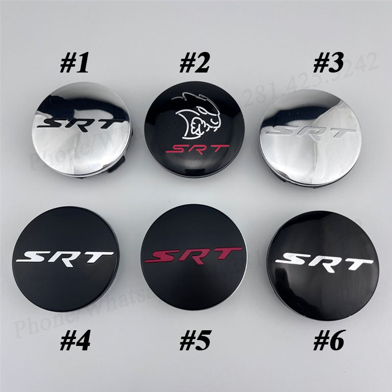 Custom Dodge Floating Center Caps 63mm for Stock Wheels (Choose from Six Designs)