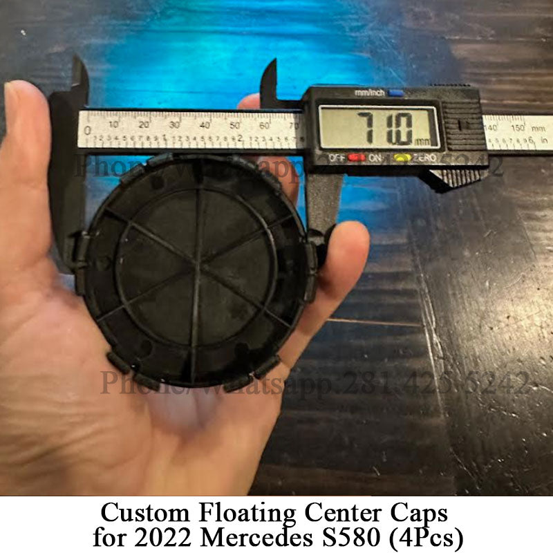 Custom Floating Center Caps for 2022 Mercedes S580 Aftermarket Rims