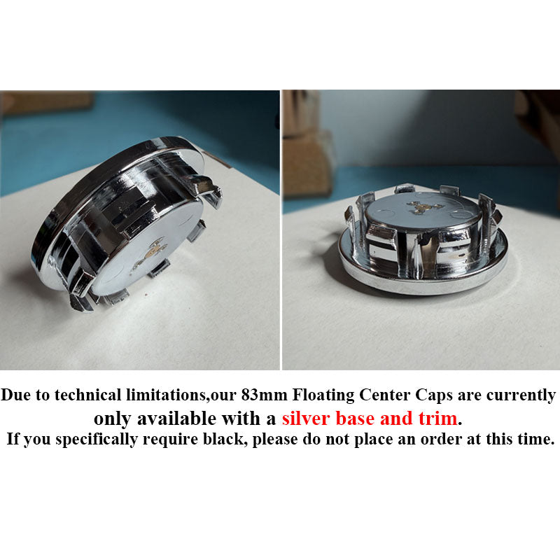 Custom 83mm Escalade Floating Center Caps (4Pcs)