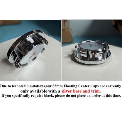 Custom 83mm Escalade Floating Center Caps (4Pcs)