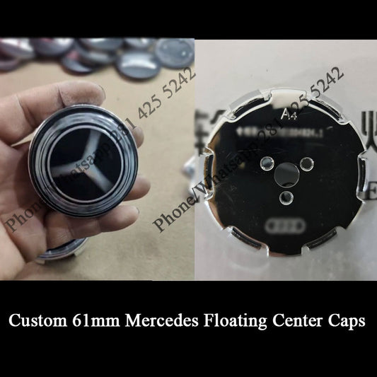 Custom 61mm Floating Center Cap for 2017 Mercedes Aftermarket Rims