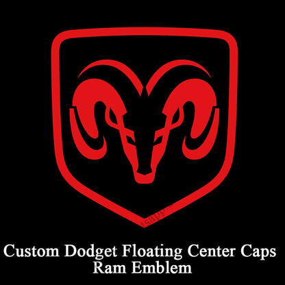 Custom Dodget Floating Center Caps with Ram Emblem (4Pcs)