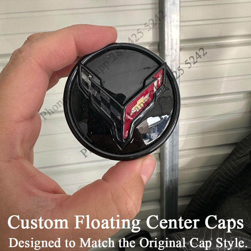 Custom Floating Center Cap for Corvette C8 (Designed to Match the Original Cap Style)