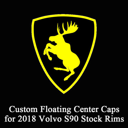 Custom Floating Center Caps for 2018 Volvo S90 Stock Rims (4Pcs)