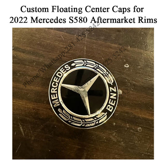 Custom Floating Center Caps for 2022 Mercedes S580 Aftermarket Rims