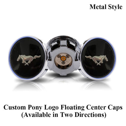 Custom 54mm Mustang Floating Center Caps for Stock Rims (Metal Style)