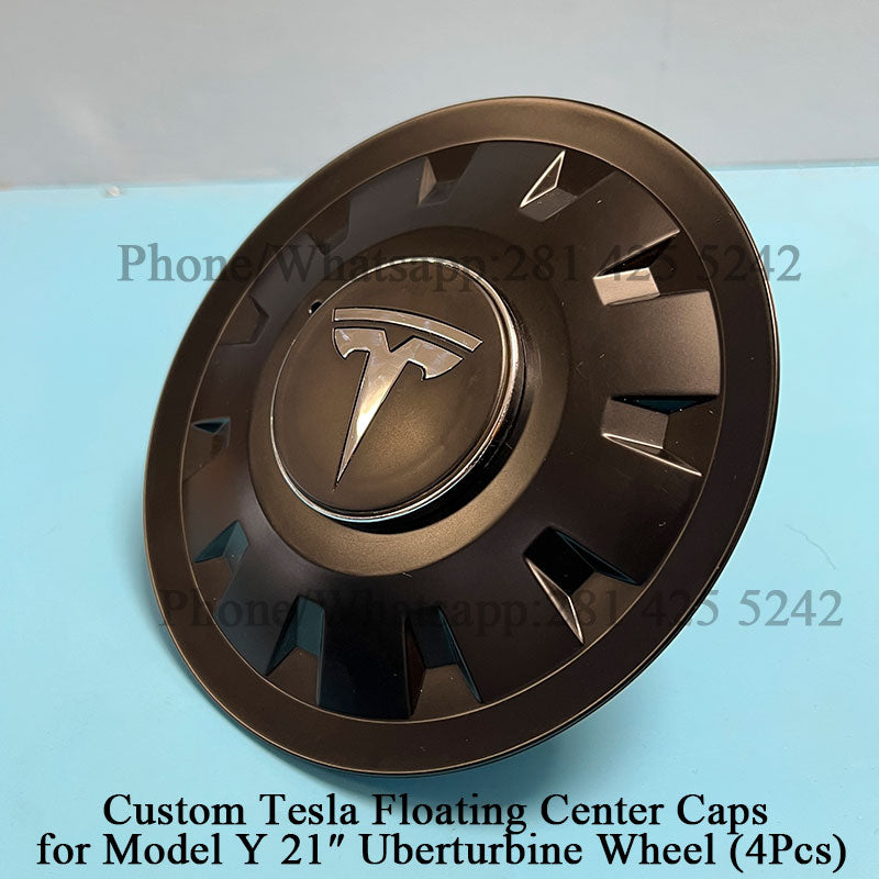 Custom Floating Center Caps for Tesla Model Y 21″ Uberturbine Wheels (4Pcs)