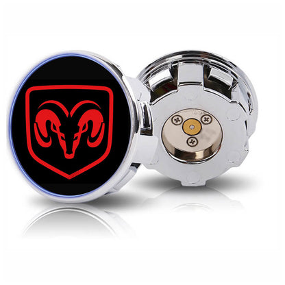 Custom Dodge 63mm Floating Center Caps with Ram Emblem (4Pcs)