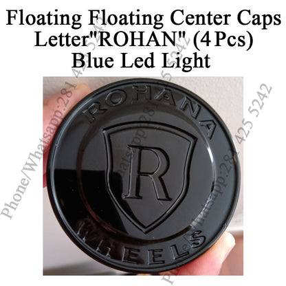 Custom Floating Floating Center Caps Letter "ROHAN" (4Pcs)