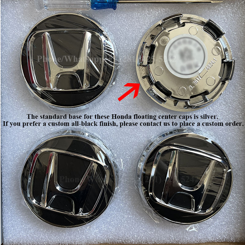 Honda Floating Center Caps 62mm 69mm for Stock Wheels