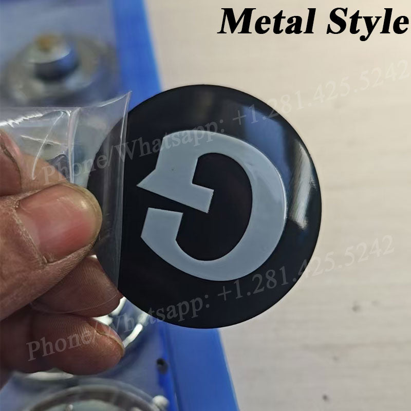 SRT OE Style Center Caps - 2.5" Gloss Black/Yellow - For Charger, Challenger, Durango, Jeep