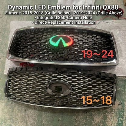 Multi-Color RGB Style Infiniti QX80 Led Emblem (2015–2024)