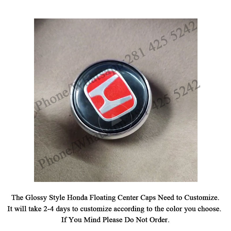Red R Wheel Cap Red Honda Logo Center Caps