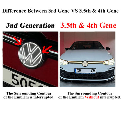 3.5th & 4th Gene VW Light up Emblem for Passat (2016-2022)