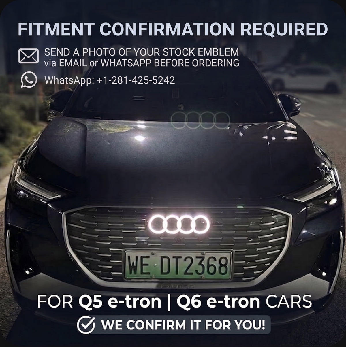 3rd Gene Dynamic Audi Led Emblem for Q4 e-tron Q5 e-tron Q6 e-tron