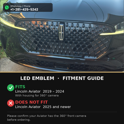 Dynamic Lincoln Aviator light up Emblem (2019–2024)