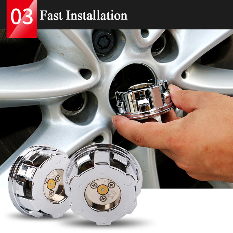 Ford Wheel Center Caps 54mm - Skull Design Alloy Hub Cover Badge - Compatible With B-MAX, Fiesta, Focus, Kuga & More