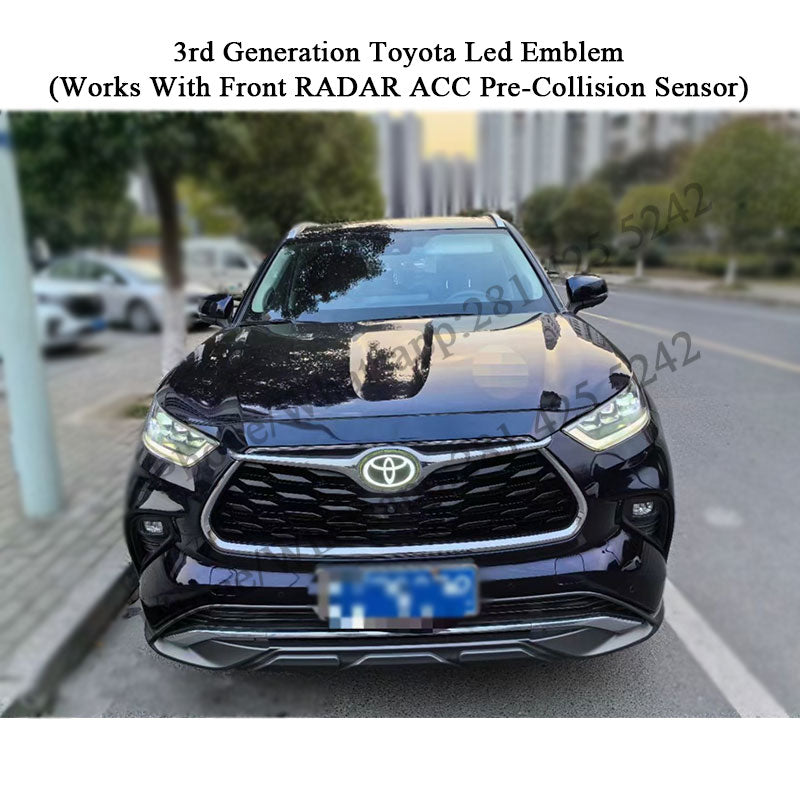 3rd Generation Toyota Led Emblem 160*110mm (Works With Front RADAR ACC Pre-Collision Sensor)