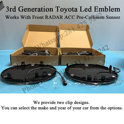 3rd Generation Toyota Led Emblem Works With Front RADAR ACC Pre-Collision Sensor