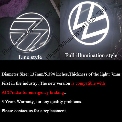 3rd Gene Dynamic VW Light up Emblem for Golf MK7 (2015-2021) (Compatible with ACC/radar for Emergency Braking)