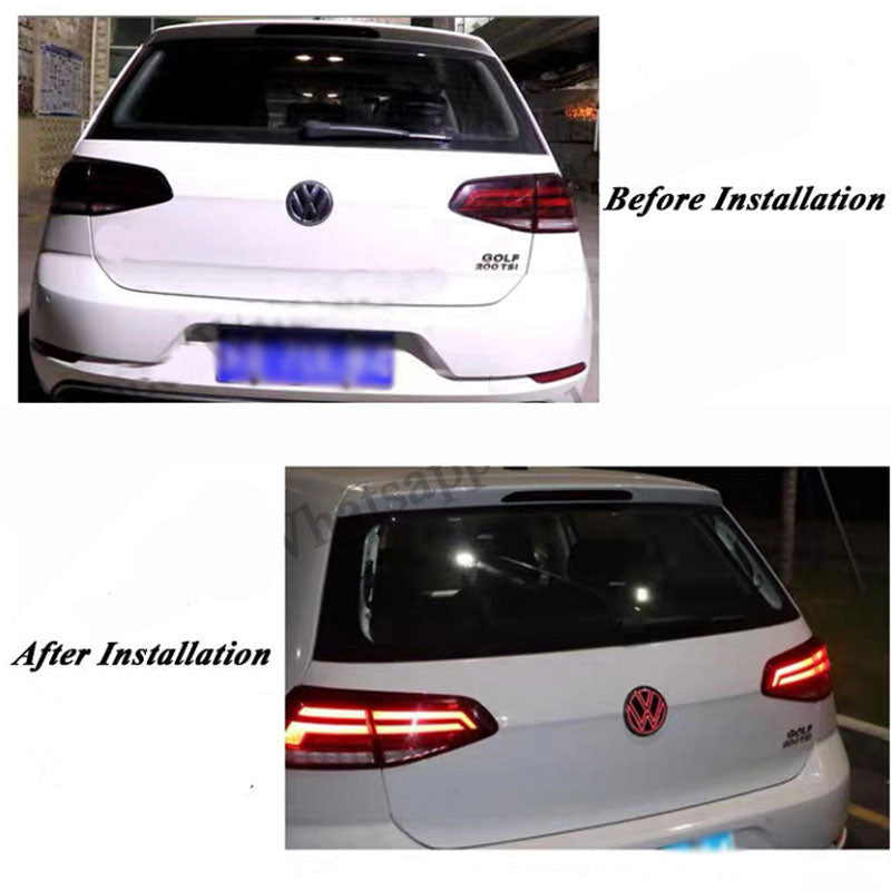 VW Rear Red LED Emblem For Golf MK7 Golf MK7.5(Compatible with Flip-Style Reverse Camera)